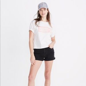 Madewell Midrise Black Denim Shorts, Size 25